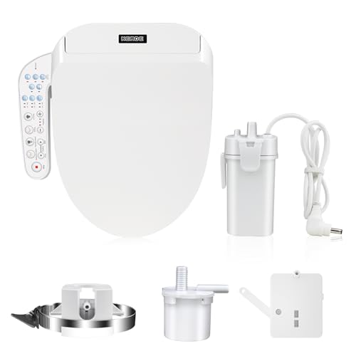 KERDE P30PRO Upgraded Automatic Flushing Toilet Cover,Smart Toilet Seat,Heated Water For Cleaning,Warm Air Drying,ConstAnt Temperature Seat,White,Electric Bidet Suitable For Existing Toilets