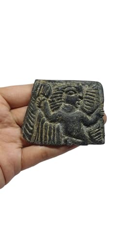 Rare Natural Genuine Antique Black Onyx Seal Intaglio Sassanian Engraved