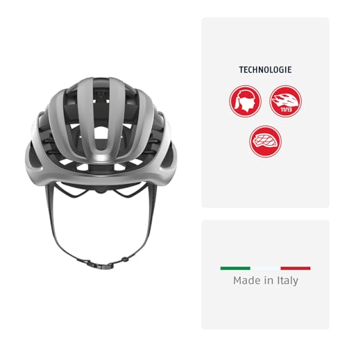 ABUS Rennradhelm AirBreaker - High-End Fahrradhelm für den professionellen Radsport - für Damen und Herren - Silber, Größe L – Ansicht 2
