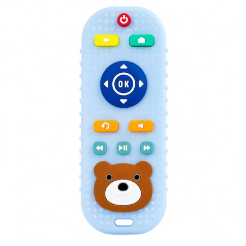 Image of CHICAGOZONE Premium Baby Silicone Teether Ring Toy - BPA Free Soft Teething Toy for Infants, Multi-Texture Sensory Chew Toy, Easy Grip Teether for Babies 3-12 Months, Cute Animal Design (Multicolor) (BLUE PANDA)