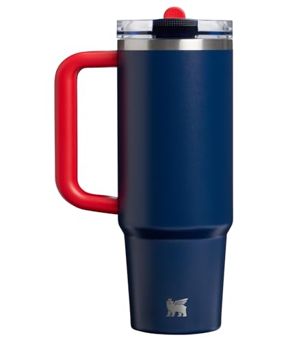 Image of STANLEY Quencher ProTour Flip Straw Tumbler with Leakproof Lid, 30 oz | Built-in Straw and Handle | Cup Holder Compatible for Travel | insulated Stainless Steel Cup | BPA-Free | Team Navy Red