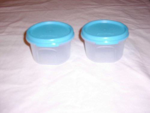 Tupperware Modular Mate Round 1 Set of 2 Turquoise Seals