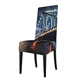 Facile à entretenir, la housse de chaise de salle à manger YYHWHJDE New York Manhattan Bridge Night Printing est lavable en machine à l'eau froide sur un cycle délicat, assurant une durabilité durable et une facilité d'entretien, ce qui en fait un choix pratique pour les ménages occupés et une utilisation commerciale.