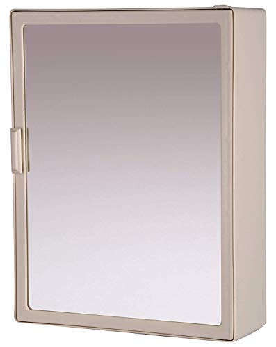 RIYA Enterprises Plastic Bathroom Cabinet Single Mirror Door with Storage Shelves (Ivory, 10 x 14 Inch) (B07S2YCF3M) Amazon Price History, Amazon Price Tracker