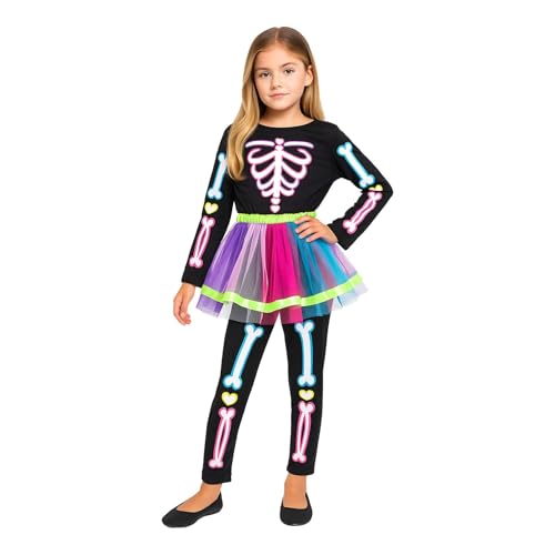A2Z 4 Kids Girls Skeleton Attire - Skelegirl Onesie 933 Black._3-5