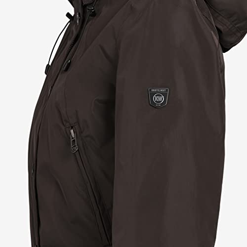 Knuffelwuff Damen Übergangsjacke - Leichte wasserdichte Jacke Lexington Größe: M / 38 Coffee - Atmungsaktive Regenjacke mit extra vielen Taschen für Outdoor, Wandern, Reisen, Gassi gehen