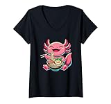 Photo Gallery donna anime axolotl mangiare ramen noodles, bambini e ragazze | kawaii maglietta con collo a v Photo Gallery donna anime axolotl mangiare ramen noodles, bambini e ragazze | kawaii maglietta con collo a v