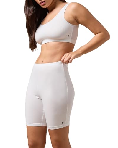 Image of URBAN ADVENTURE High Coverage Premium Cotton Spandex Mid Waist Elastane Stretch Shorties - Gym -Cycling Shorts /Tights for Women