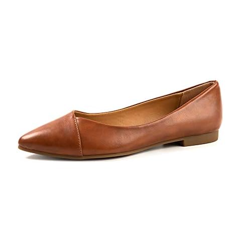 FUNKYMONKEY Women's Classic Ballet Flats Casual Comfort Slip On Flats Shoes, Brown a, 8 UK Cover