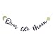 Over The Moon Banner - Over The Moon Baby Shower Decorations - Outer Space Birthday Party Banner (Navy blue Moon)