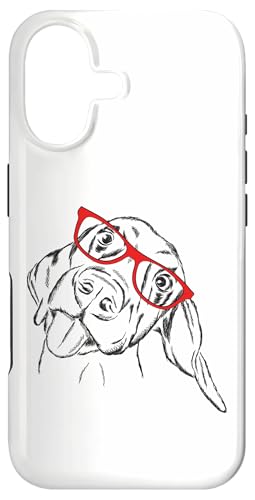 Mens Womens Kids Funny Goofy Red Glasses Vizsla Dog Lover �X�}�z�P�[�X iPhone 17 �p