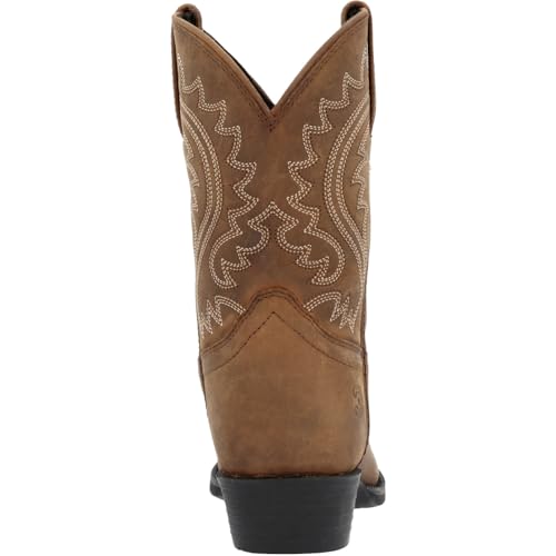Durango Kid's OTH 8" Brown Western Boot, Frontier Brown, Size 3(M)4