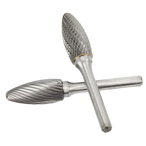 Die Grinder Bits, 14mm Cutter Dia High Efficiency Single Double Cut Carbide Burrs Wear Long Durability for Aviation Automobile Ship