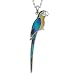 Produktbild Kiara Schmuck auf Macaw Papagei Anhänger Halskette mit natürlichen grünlichen blau intarsiert Paua Abalone Shell und Gelb, Blau Epoxy auf 45,7 cm Trace Kette. Nicht trüben Silber Farbe Rhodiniert.