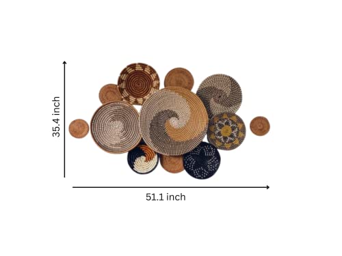 12 Baskets For Wall Decor, Boho Wall Baskets Decor Set, Seagrass Wall Decor, Wall Hanging Decor, Hanging Woven Wall Basket, Wicker Wall Decor, Woven Wall Decor #TOP1