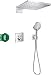 Produktbild hansgrohe Duschset Raindance E 300 Unterputz (6 in 1), Duschsystem mit Kopfbrause, Duschthermostat, Duschkopf, Duschschlauch inkl. Grundkörper und Halterungen, Chrom