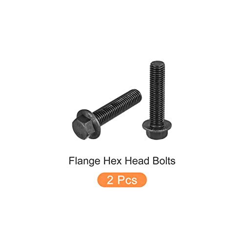 Image of METALLIXITY Flanged Hex Head Bolts (M14x60mm) 2pcs, Hexagon Serrated Flange Bolt Fully Thread Screw - for House Construction Hardware Fasteners