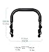 Baby Stroller Bumper Bar Adjustable Angle Armrest Detachable Stroller Bar Handlebar Crossbar Stroller Accessory + Black PU Leather Cover