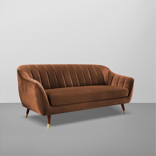 Image of Casaliving Anyse 3 Seater Sofa Set for Living Room (Brown Colour Premium Fabric) Premium Fabric Sofa