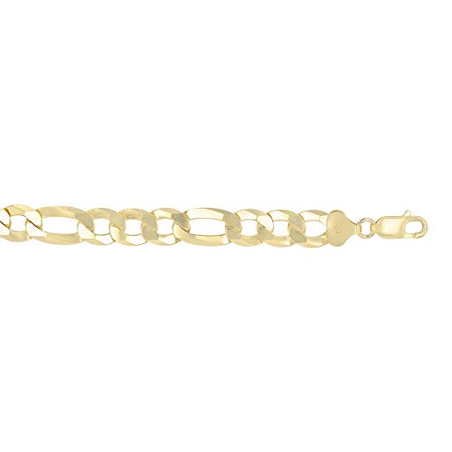 14K Gold or Rhodium Plated Silver Figaro Chain For Men | 1mm-13mm Thick | Solid 925 Figaro Italian Necklaces For Men2