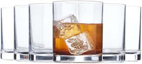 US Acrylic Classic 12 ounce Premium Quality Plastic Rocks Tumblers in Clear | Set of 6 Drinking Cups | Reusable, BPA-free, Made in the USA, Top-rack Dishwasher Safe