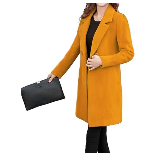 Abrigos de lana para mujer, abrigo largo midi de mezcla lana, elegante chaqueta blazer invierno, abrigo botonadura sencilla talla grande