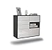 Produktbild Dekati Sideboard Knoxville hängend (92x77x35cm) Korpus anthrazit matt - Front Hochglanz Weiß - Push to Open