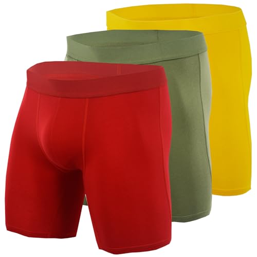 Men's Underwear Boxer Briefs Soft Moisture Breathable Stretch Cotton Underwear 2/3Pack