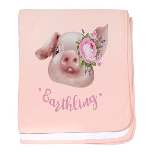 CafePress Cute Pig Pork Vegan Animal Rights Act Baby Blanket, Super Soft Newborn Swaddle