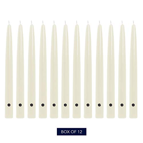 Image of Colonial Candle Unscented Taper Candle, Handipt Collection, Ivory, 6 in, Pack of 12 - Up to 4 Hours Burn