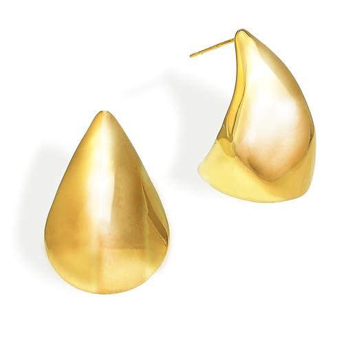 Frigotine Gold Tear Drop Earring Dupes Waterdrop Stud Earrings for Women, Trendy Statement Teardrop Droplet Prom Jewelry Gift