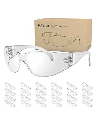 KAYGO Clear Safety Glasses for Men and Women, ANSI Z87.1 Impact Resistant