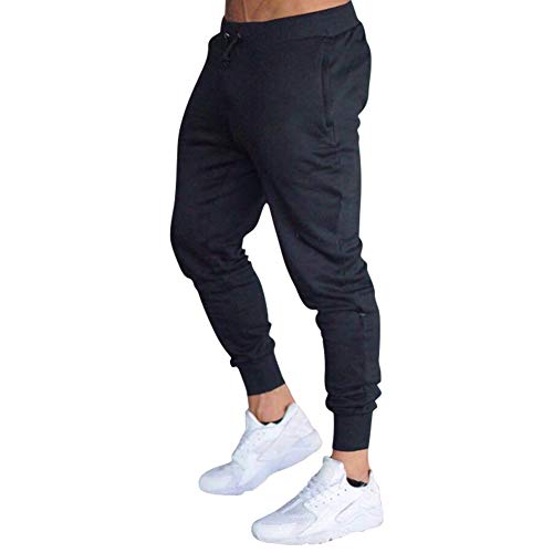 Calça de moletom masculina esportiva casual para ginástica e corrida da Mechaneer, Preto, US-L/Tag 2