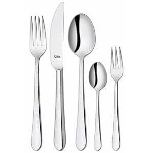Silit Midi Besteck Set 6 Personen, 30-teilig, Monobloc-Messer, Crominox Edelstahl 18/10 poliert, glänzend, spülmaschinengeeignet