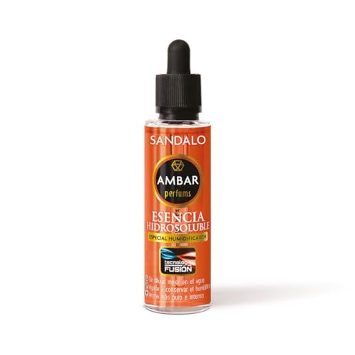 TIENDIFY - Esencia Hidrosoluble 50ml Ambar Perfums | Especial para Humidificador | Aromaterapia | Tecnología Fusión | Aroma Puro e Intenso | No Deja Residuos (SÁNDALO)