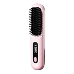 Heated Brush - Cordless Rechargeable Anti-Scald Styling | Thermal Styling Electric Hair Brush,for Women Long Short Straightening Curling Home Office Salon Travel Outdoor