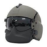 Militaryharbor HGU-56P Helicóptero Pilot Casco con doble lente y protector facial Airsoft ABS réplica verde