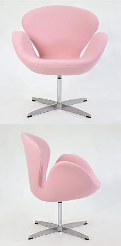 Image of Modern Swivel Lounge Chair with Hydraulic Lift for Home Office Hotel Cafe (Pink Velvet)