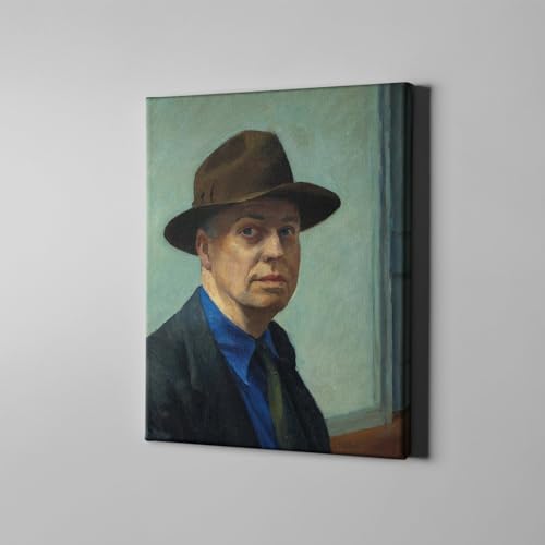 Toile Edward Hopper Autoportrait impression d'art premium texture originale - 2