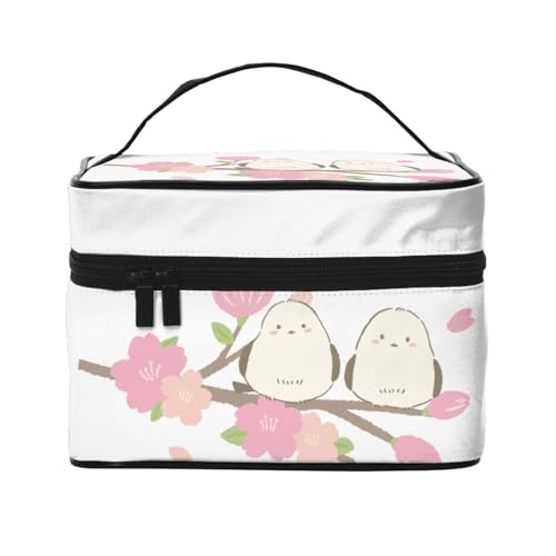 化粧ポーチ シマエナガ 小鳥 北海道 雪の妖精 レディース メイクポーチ 大容量 機能的 携帯便利 小物入れ 収納力 出張 旅行用 トラベルポーチ ギフトにも最適