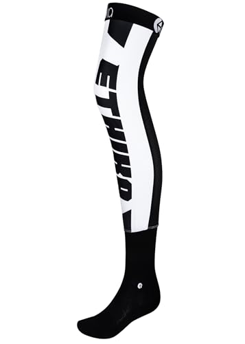 Ethika Mens Moto Socks Tall Performance Socks for Motocross and Off-Road Riding - The Pits - Black(BLK M)