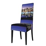 YYHHAOFA La housse de chaise de salle à manger Brooklyn Bridge at Night Prints est conçue avec trois couches de protection pour bloquer les boissons huileuses, résister aux rayures des animaux de compagnie et à la peinture des enfants