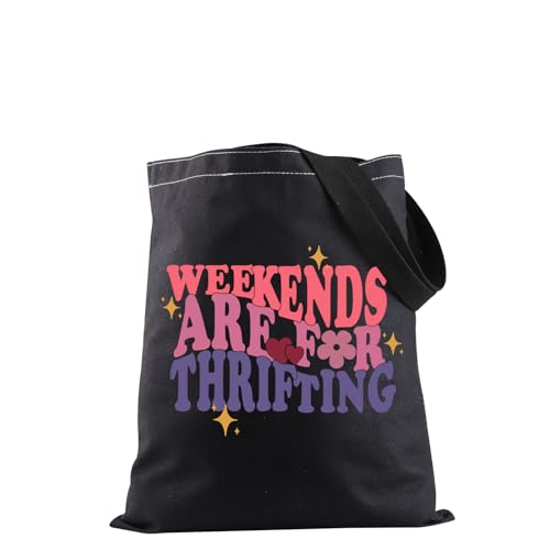 JXGZSO Thrift Store Shopping Tote Bag Weekends Are For Thrifting Tote Bag Thrifting Gift Thrift Shops Gift Thrifter Gift (Are For Thrifting Tote)
