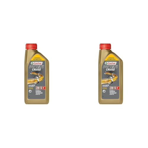 Image of Castrol POWER1 CRUISE 20W-50 4T Synthetic Engine Oil for Bikes 1L (Pack of 2)
