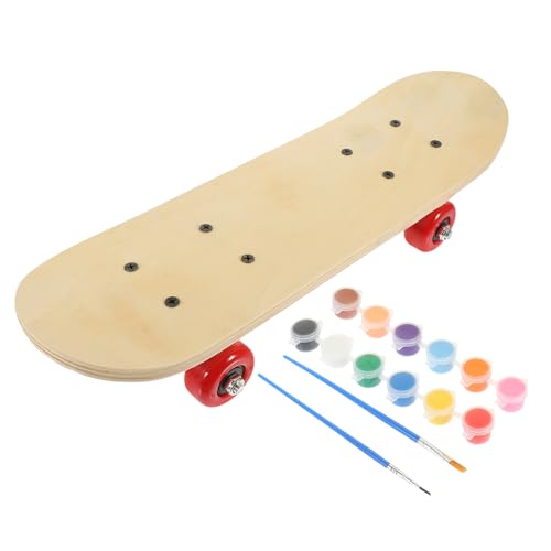 Skateboard DIY ensemble planche en bois brut et roues couleur