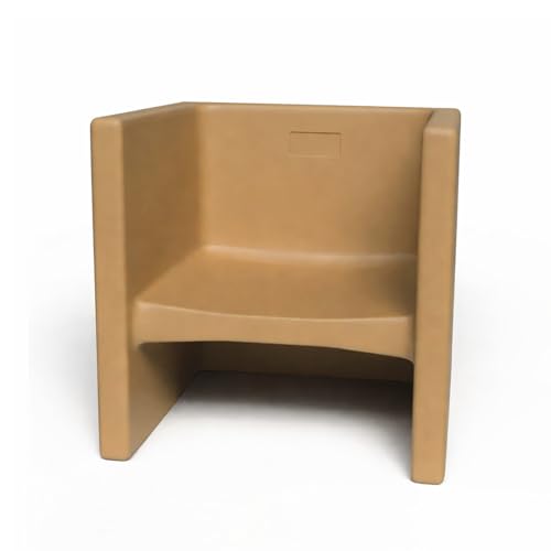 Image of Children's Factory 3-in-1 Cube Chairs for Kids, Kids Chair, Almond, 1 | Polyethylene Toddler Outdoor Chair, Classroom Furniture Made in the USA, Recyclable Multi-Use Flexible Seating Classroom