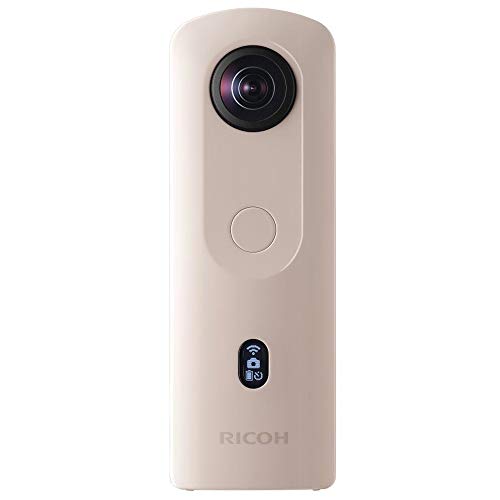 RICOH THETA SC2 BEIGE Camera 360° Video 4K avec stabilistation Haute résolution d'image transfert de données haute vitesse Capture d'image de nuit sans bruit Fin et léger pour iPhone, Android