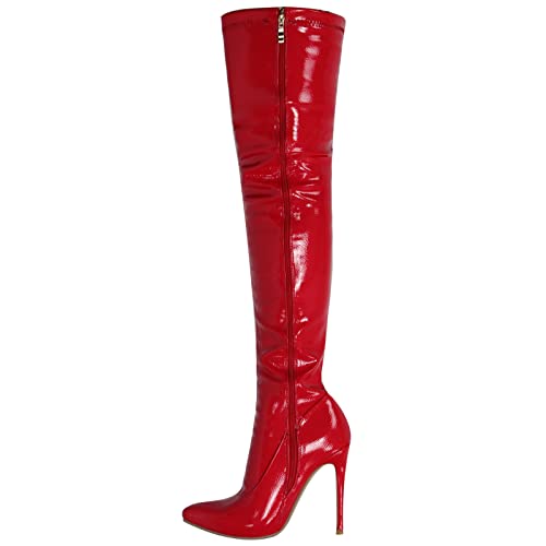 Bottes au genou élastiques bout pointu : confort stretch et zip latéral