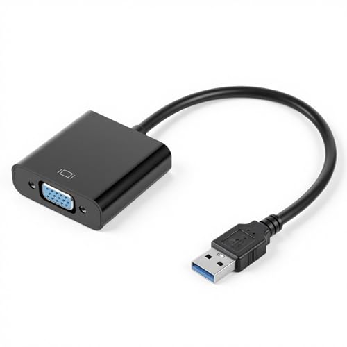 Xyembu USB to VGA Adapter for Monitor, VGA to USB 3.0/2.0 Converter，1080P Multi-Display Video Cable for Laptop, Desktop, HDTV, Monitor, Projector