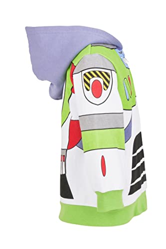 Disney Toy Story 4 Big Kids' Boy or Girl Costume Fleece Zip Front Hooded Sweatshirt Buzz Lightyear White 10-12 - image 7